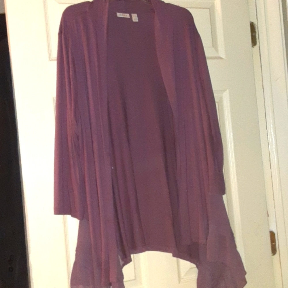 LOGO by Lori Goldstein Purple Cardigan